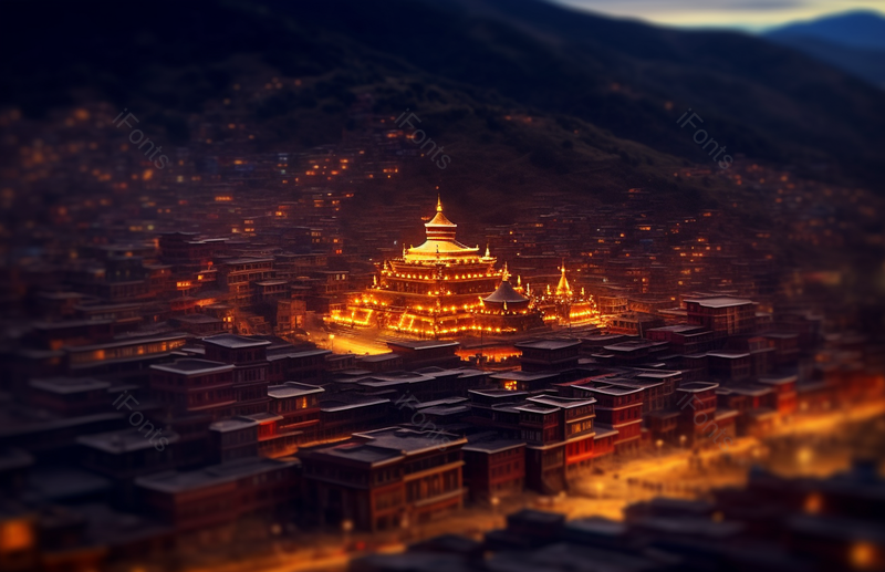 灯火辉煌的寺庙夜晚宝塔风光,高清,摄影图,摄影图片,图片大全,摄影图免费下载